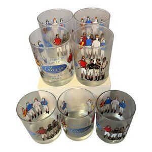 Santa Anita California Cup IX Classic Winners 4” Whiskey Low Ball Glass Set‎ (7)